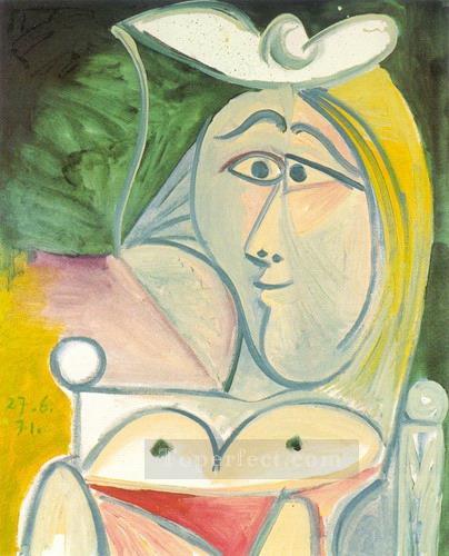 Buste de femme 1 1971 Cubism Oil Paintings